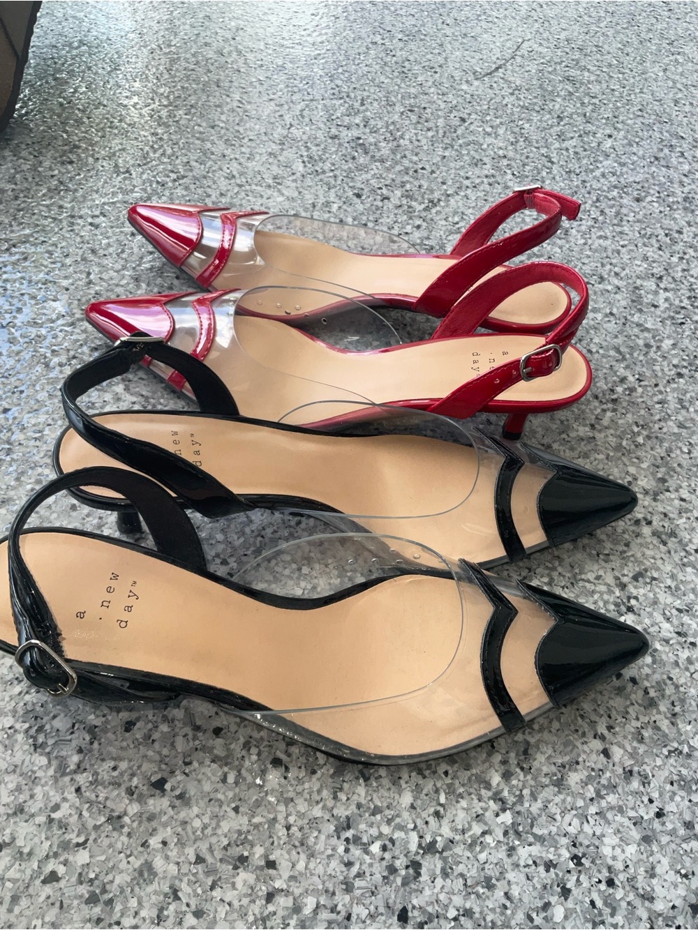 a new day Red and Black Pointed Slingback Kitten Heels - Picture 4 of 5